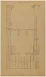 217426 Doorsnede (van west naar oost) van de Domtoren te Utrecht, door het midden van het benedenvierkant (zonder de ...